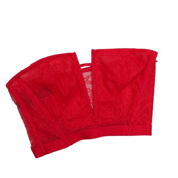 Victoria's Secret Red Lace Corset Style Bra XS - Picture 1 of 3